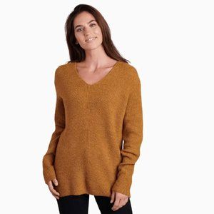 Kuhl Makenna V-Neck Sweater size XL Mustard Yellow